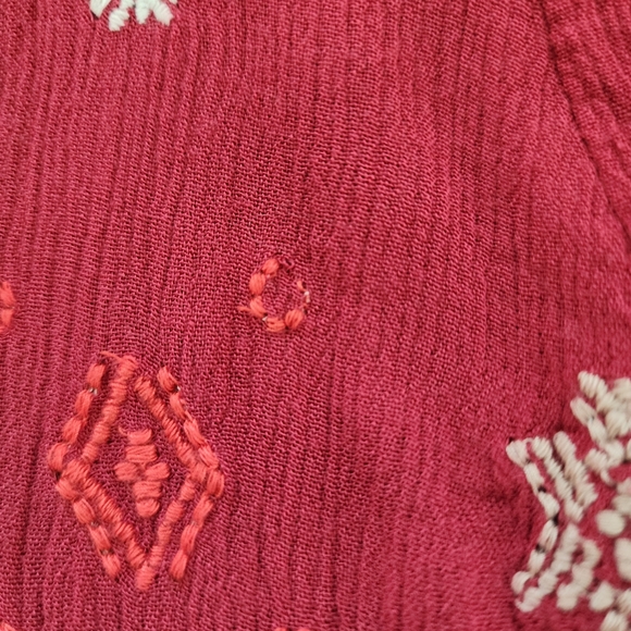 Free People Red Embroidered Stargazer Tunic Dress - Picture 9 of 9